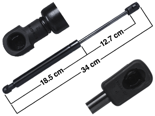 BRAZO DE GAS P/COFRE NS. ARMDA 04-15 TITAN 04-15 PATHFINDER 05-12 LARGO TOTAL 34 cm.FUERZA 390N / 39.77 kg. TURQUIA