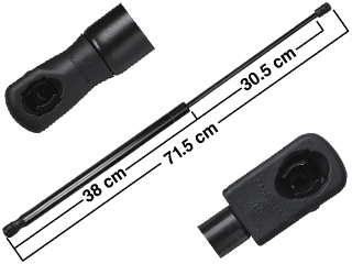 BRAZO DE GAS COFRE TY CAMRY 07-11 LARGO TOTAL 72 cm. FUERZA 175N / 17.84 kg. TURQUIA