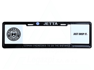 MARCO P/PLACA TIPO EUROPEO C/RELIEVE VW. JETTA "WOLFSBURG EDITION- JUST DROP IT" (PZA)