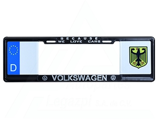 MARCO P/PLACA TIPO EUROPEO C/RELIEVE VW. "BAND. EUR.- LOGO AGUILA" (PZA)