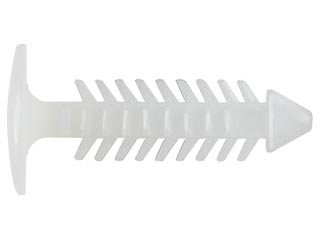 PIJA PLASTICA SENCILLA PARA TAPICERIA UNIVERSAL PERFORACION 15/64" CABEZA 1/2" LARGO 15/16"(25 PZAS)