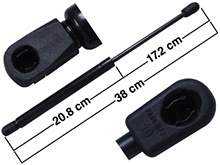 BRAZO DE GAS COFRE FD. F-150 09-14 LOBO 09-14 LARGO TOTAL 38.5 cm. FUERZA 470N / 47.93 kg. TURQUIA